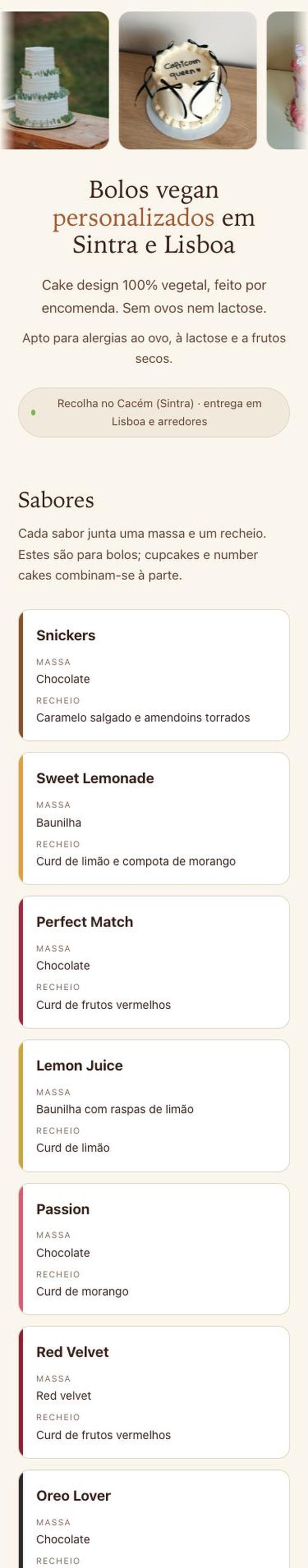 Site Tentação Verde no telemóvel